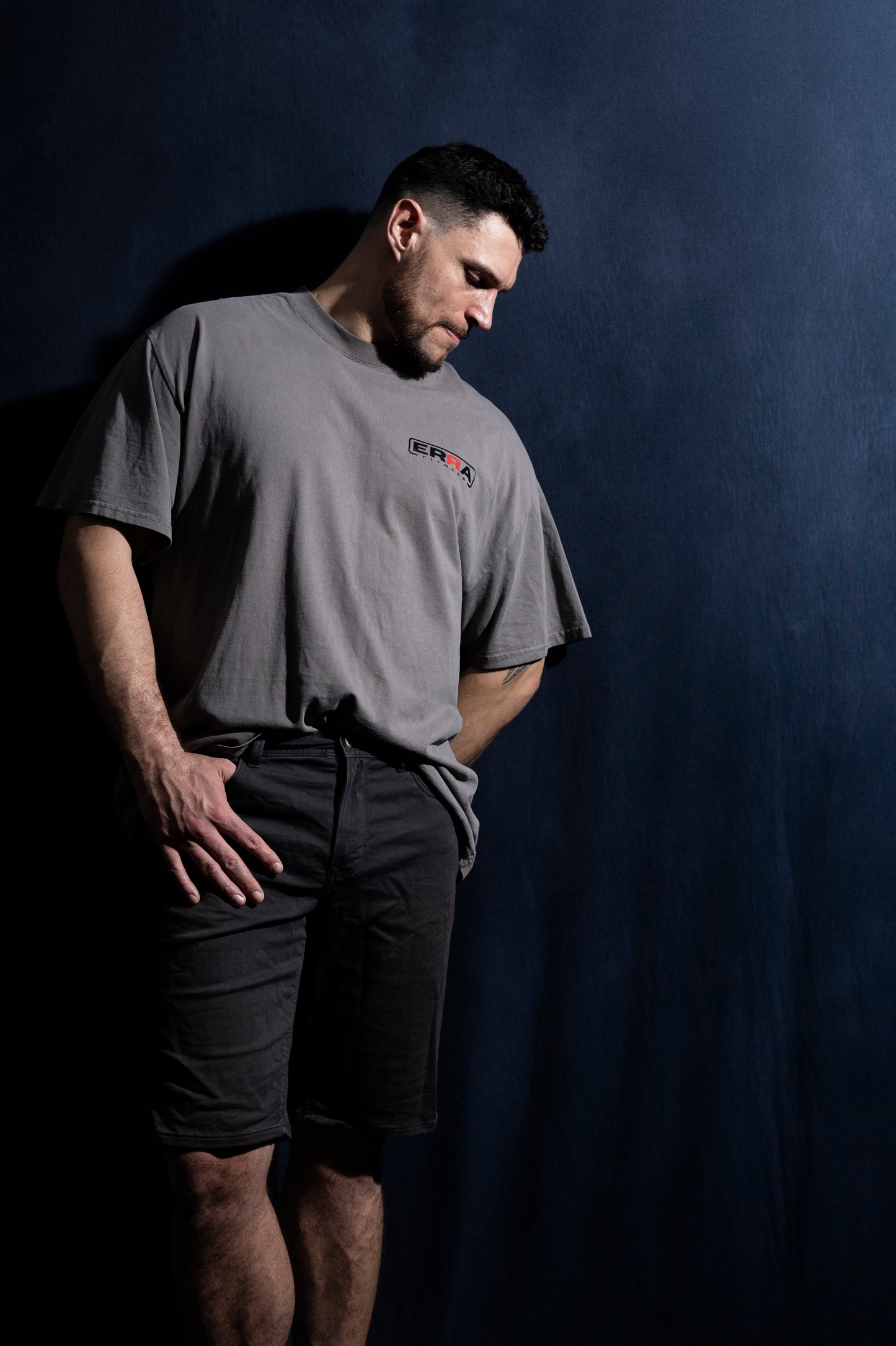 Mens Heavy Faded Tee Black Logo