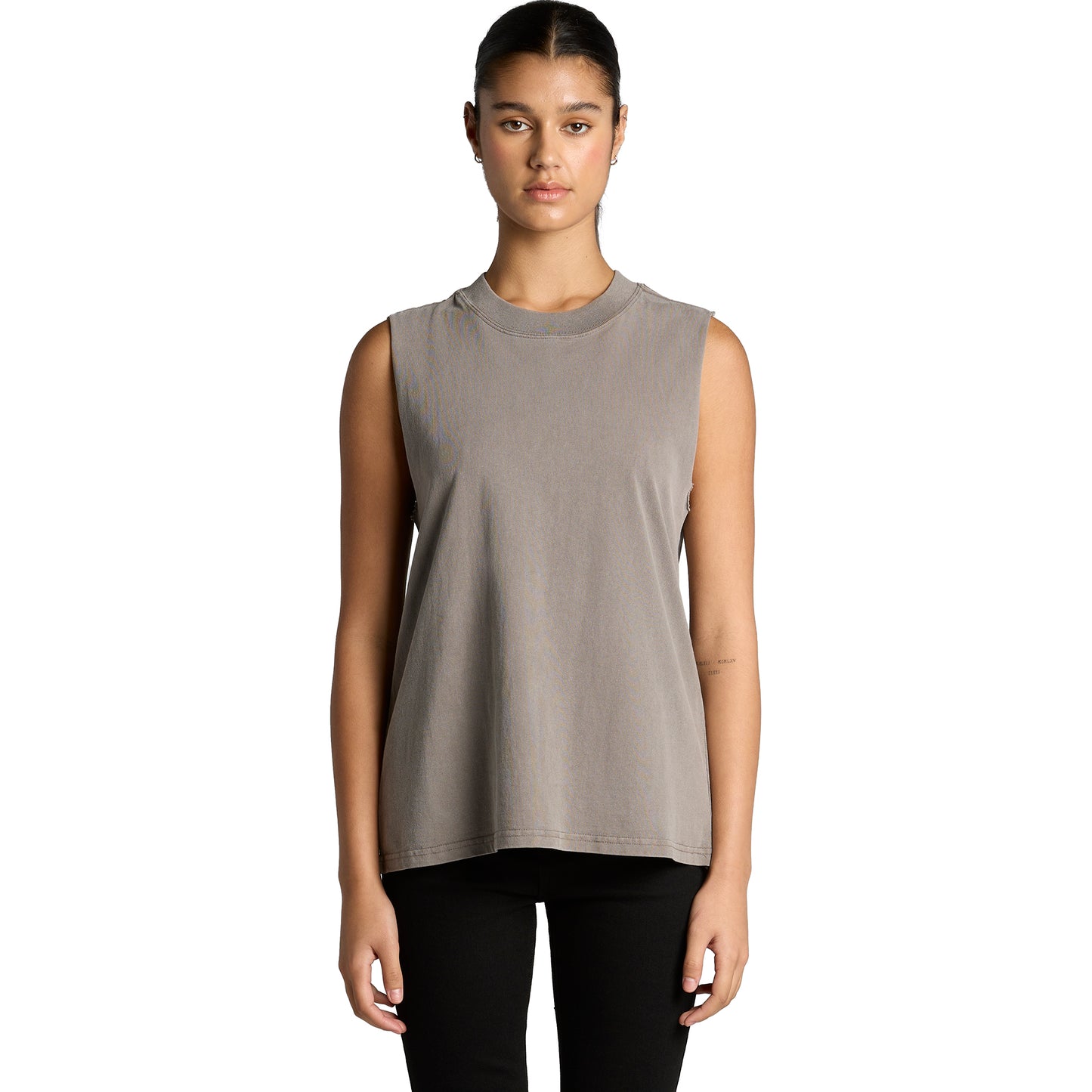 Wo's Grey Heavy Faded Tank