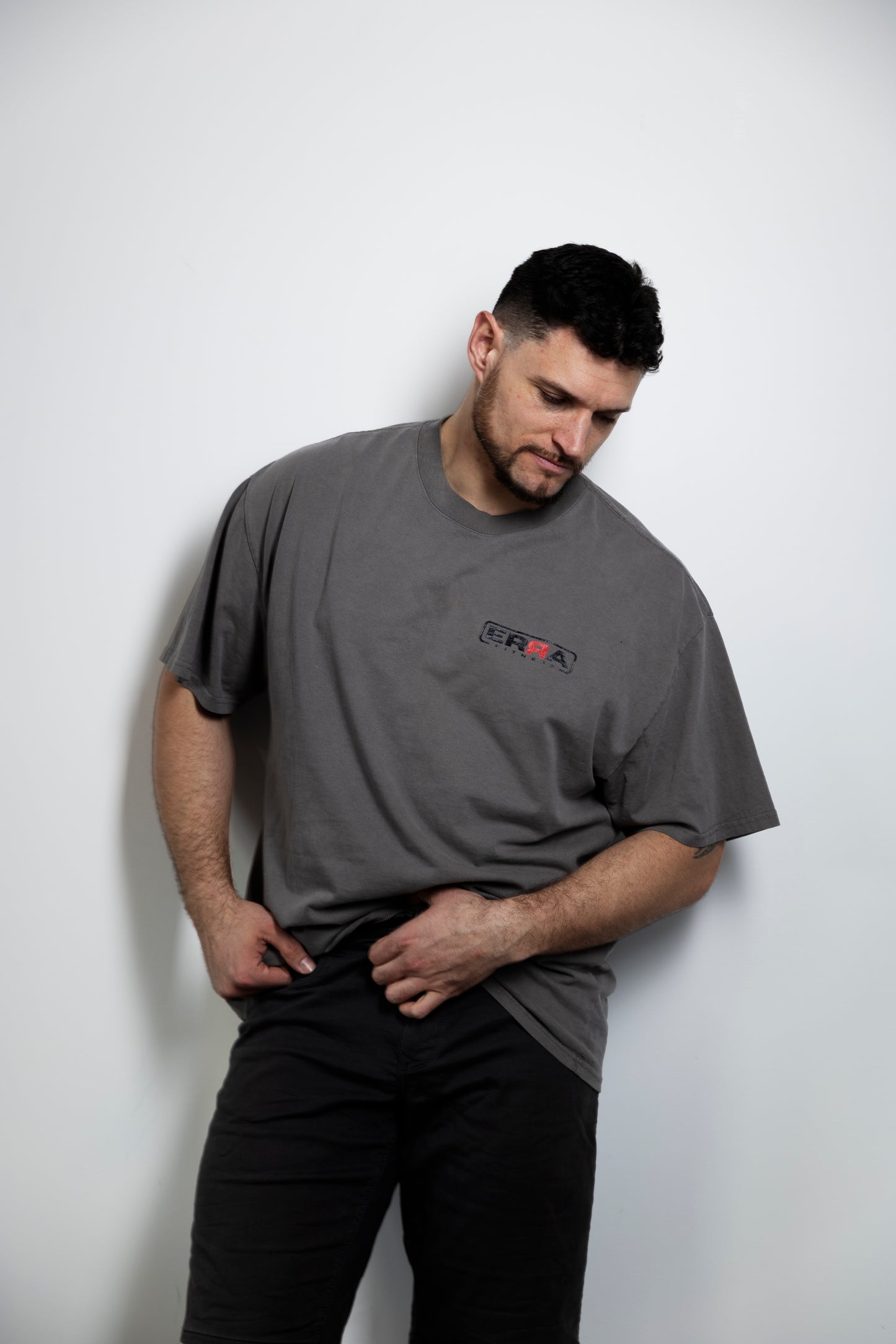 Mens Heavy Faded Tee Black Logo