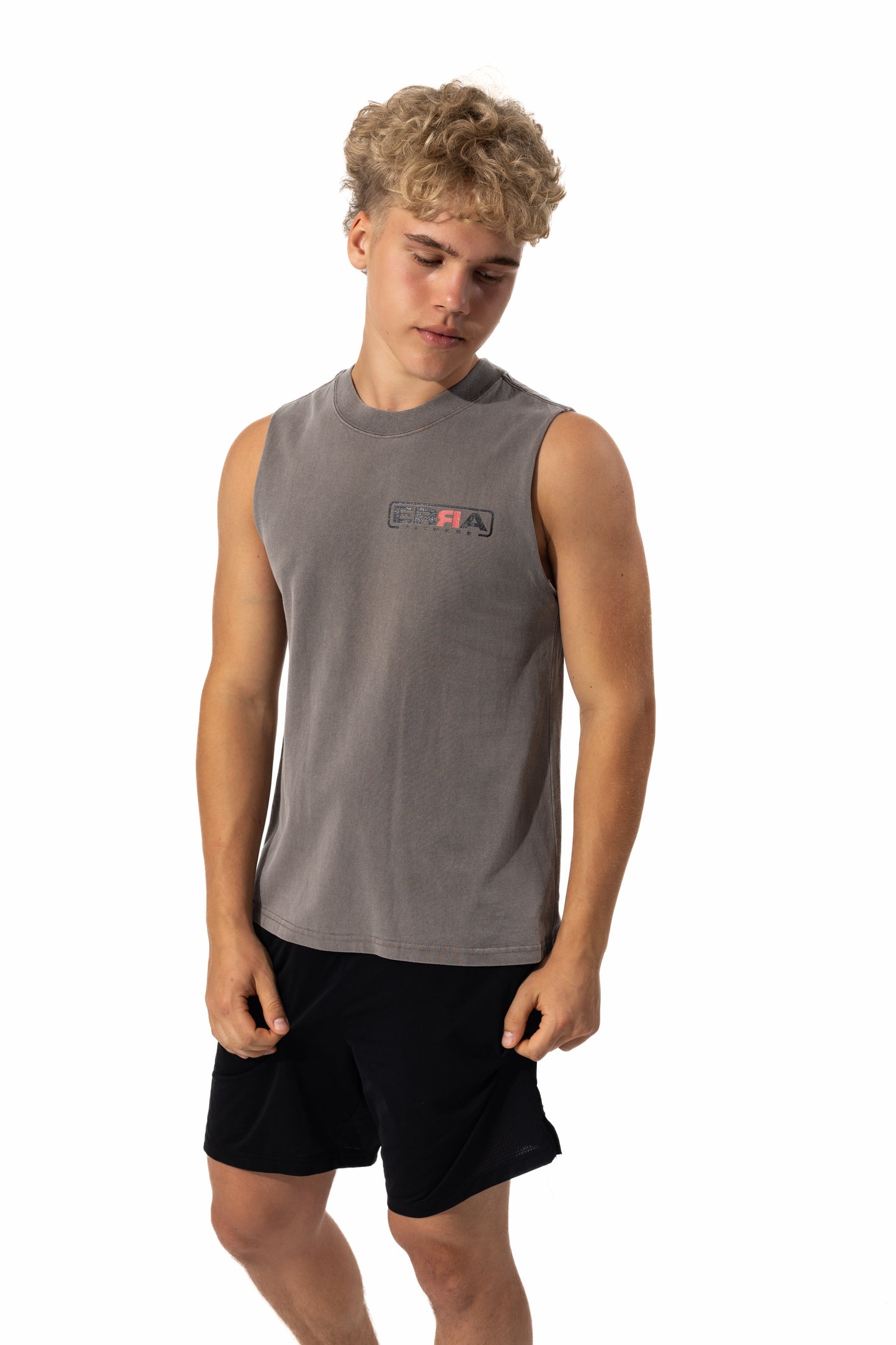 Wo's Grey Heavy Faded Tank