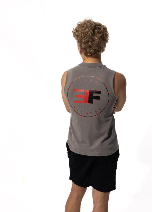 Mens Grey Heavy Faded Tank