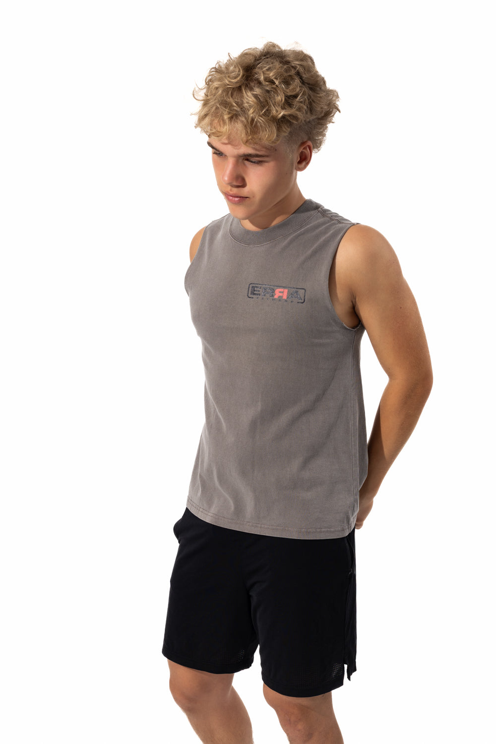 Mens Grey Heavy Faded Tank